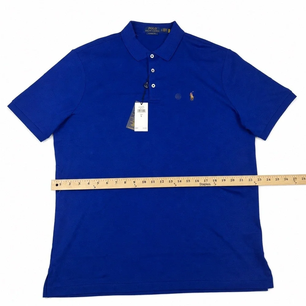 Polo Ralph Lauren Mens Classic Fit Mesh Polo Shirt Blue 710832748045 L